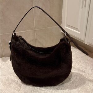 Kate spade Luxurious Faux Fur Shoulder Bag - Dark Brown